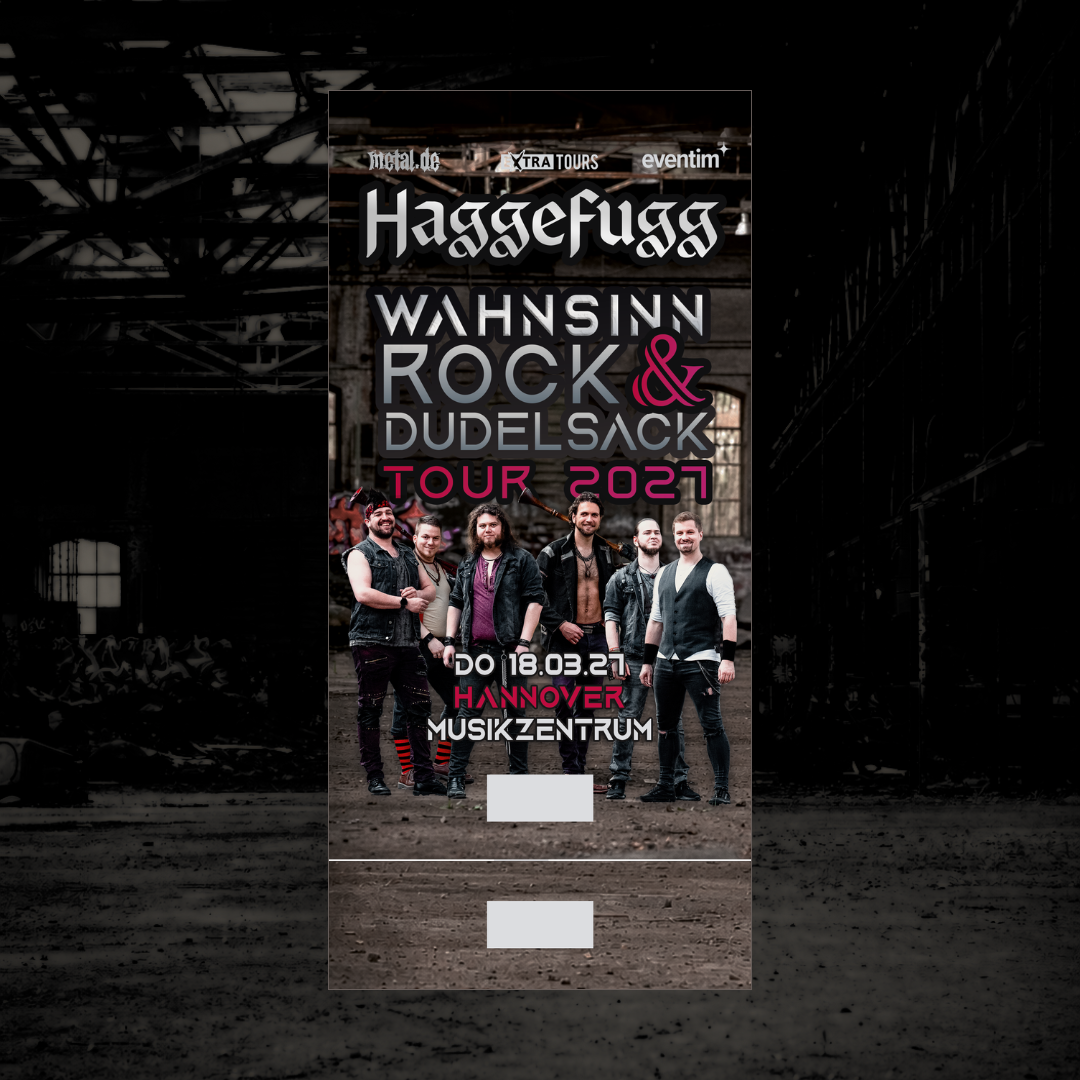 Wahnsinn, Rock & Dudelsack! Tourtickets 2027 (Versand ab Juli)
